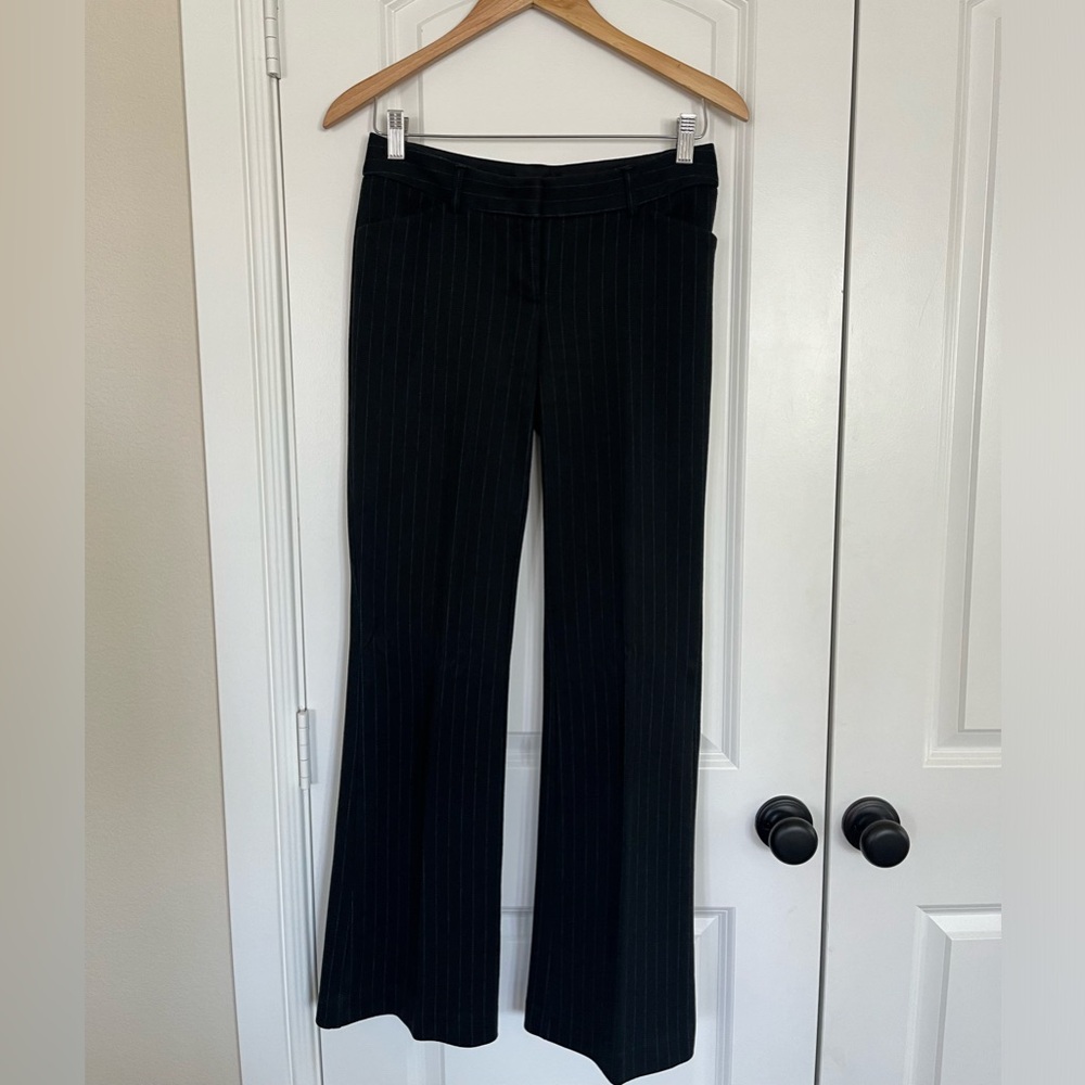 Vintage Women’s Low-rise Trousers Blue Pin Stripes Express Editor Size 2